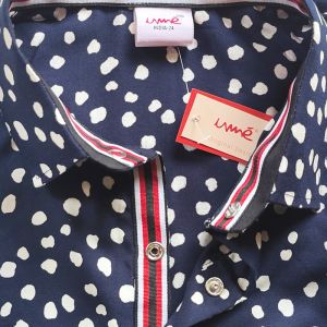 Blue with White Dots fusion fashion