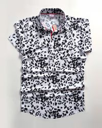 Black White Snow Leopard with Dash of Red