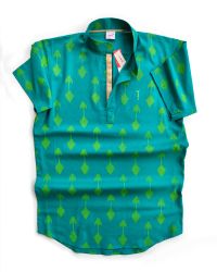Green-Gold ikkat fab kurta