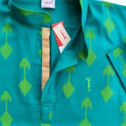 Green-Gold ikkat fab kurta