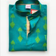 Green-Gold ikkat fab kurta