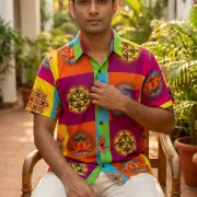 Lotus Mosaic Cotton Shirt ☀