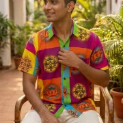 Lotus Mosaic Cotton Shirt ☀