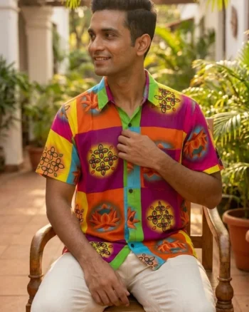 Lotus Mosaic Cotton Shirt ☀