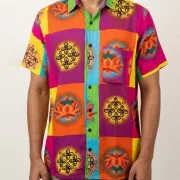 Lotus Mosaic Cotton Shirt ☀