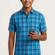 Blue Checkerd Tee Combo New
