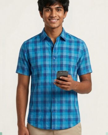 Blue Checkerd Tee Combo New